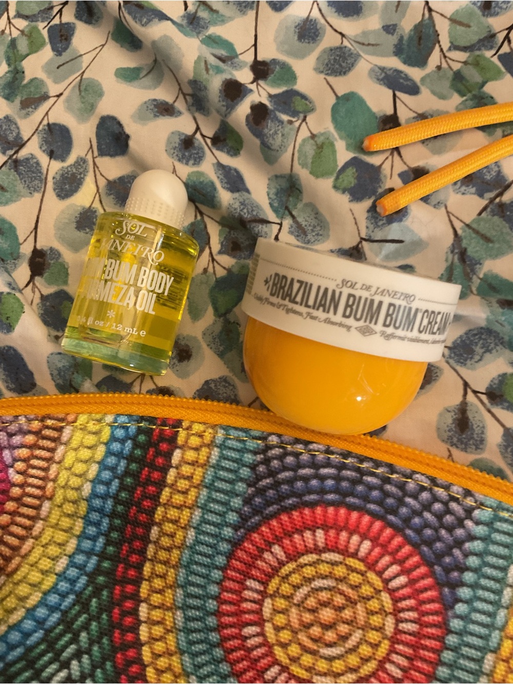 Sol de Janeiro Multicolor Beaded Cosmetic Pouch With Oil, Cream, two Charms - Picture 5 of 5